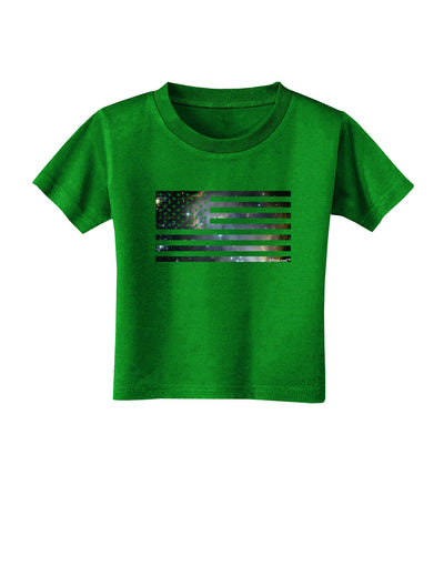 American Flag Galaxy Toddler T-Shirt Dark by TooLoud-Toddler T-Shirt-TooLoud-Clover-Green-2T-Davson Sales