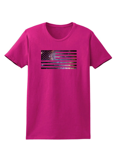 American Flag Galaxy Womens Dark T-Shirt by TooLoud-Womens T-Shirt-TooLoud-Hot-Pink-Small-Davson Sales