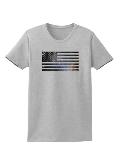 American Flag Galaxy Womens T-Shirt by TooLoud-Womens T-Shirt-TooLoud-AshGray-X-Small-Davson Sales