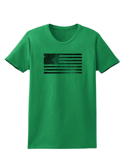 American Flag Galaxy Womens T-Shirt by TooLoud-Womens T-Shirt-TooLoud-Kelly-Green-X-Small-Davson Sales