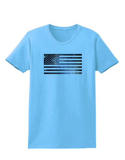 American Flag Galaxy Womens T-Shirt by TooLoud-Womens T-Shirt-TooLoud-Aquatic-Blue-X-Small-Davson Sales