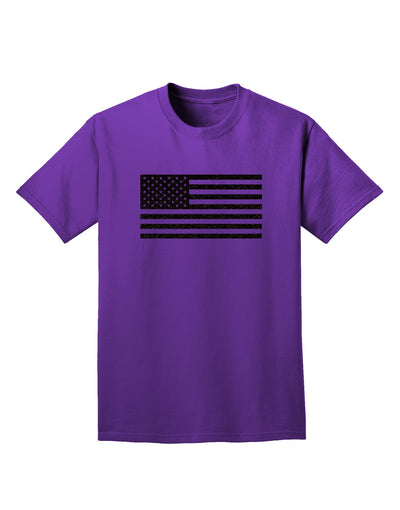 American Flag Glitter - Black Adult Dark T-Shirt-Mens T-Shirt-TooLoud-Purple-Small-Davson Sales