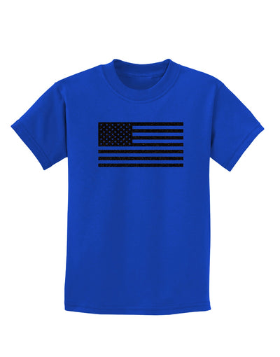 American Flag Glitter - Black Childrens Dark T-Shirt-Childrens T-Shirt-TooLoud-Royal-Blue-X-Small-Davson Sales