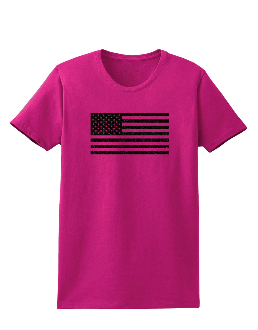 American Flag Glitter - Black Womens Dark T-Shirt-TooLoud-Black-X-Small-Davson Sales