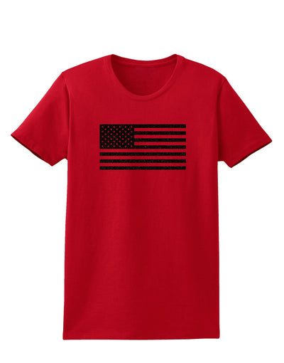 American Flag Glitter - Black Womens Dark T-Shirt-TooLoud-Red-X-Small-Davson Sales