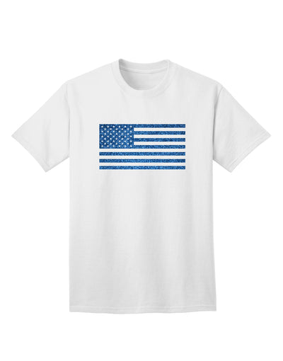 American Flag Glitter - Blue Adult T-Shirt-unisex t-shirt-TooLoud-White-Small-Davson Sales