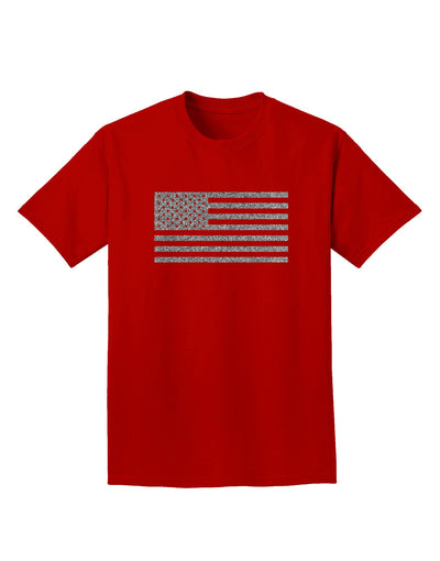 American Flag Glitter - Silver Adult Dark T-Shirt-Mens T-Shirt-TooLoud-Red-Small-Davson Sales
