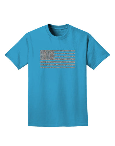 American Flag Glitter - Silver Adult Dark T-Shirt-Mens T-Shirt-TooLoud-Turquoise-Small-Davson Sales