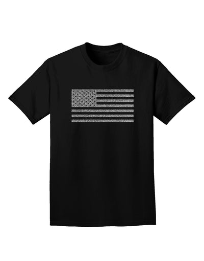 American Flag Glitter - Silver Adult Dark T-Shirt-Mens T-Shirt-TooLoud-Black-Small-Davson Sales