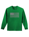 American Flag Glitter - Silver Adult Long Sleeve Dark T-Shirt-TooLoud-Kelly-Green-Small-Davson Sales