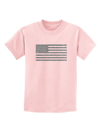 American Flag Glitter - Silver Childrens T-Shirt-Childrens T-Shirt-TooLoud-PalePink-X-Small-Davson Sales