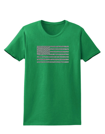 American Flag Glitter - Silver Womens Dark T-Shirt-TooLoud-Kelly-Green-X-Small-Davson Sales