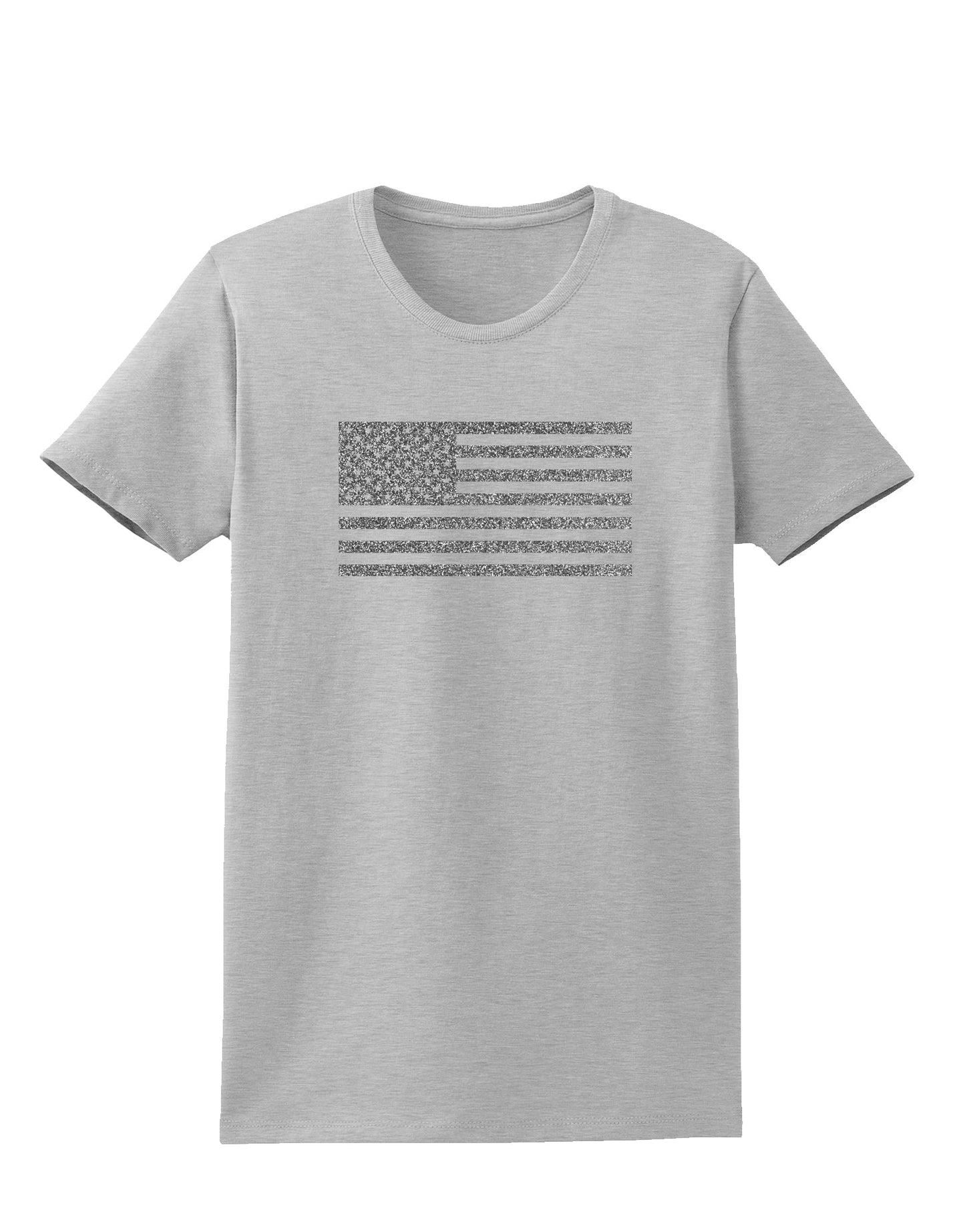 American Flag Glitter - Silver Womens T-Shirt-Womens T-Shirt-TooLoud-AshGray-X-Small-Davson Sales