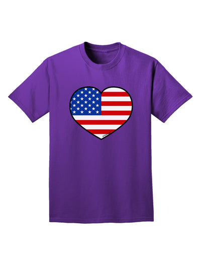 American Flag Heart Design Adult Dark T-Shirt by TooLoud-Mens T-Shirt-TooLoud-Purple-Small-Davson Sales