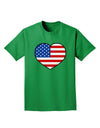 American Flag Heart Design Adult Dark T-Shirt by TooLoud-Mens T-Shirt-TooLoud-Kelly-Green-Small-Davson Sales