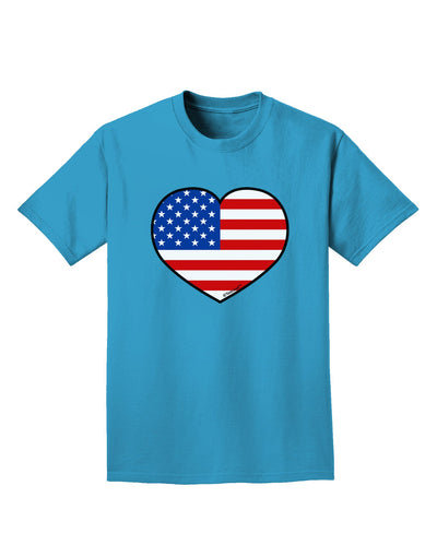 American Flag Heart Design Adult Dark T-Shirt by TooLoud-Mens T-Shirt-TooLoud-Turquoise-Small-Davson Sales