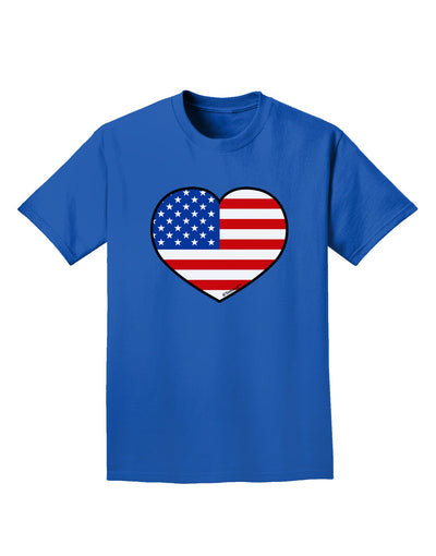 American Flag Heart Design Adult Dark T-Shirt by TooLoud-Mens T-Shirt-TooLoud-Royal-Blue-Small-Davson Sales