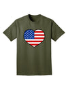 American Flag Heart Design Adult Dark T-Shirt by TooLoud-Mens T-Shirt-TooLoud-Military-Green-Small-Davson Sales