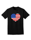 American Flag Heart Design Adult Dark T-Shirt by TooLoud-Mens T-Shirt-TooLoud-Black-Small-Davson Sales