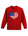 American Flag Heart Design Adult Long Sleeve Dark T-Shirt by TooLoud-TooLoud-Red-Small-Davson Sales