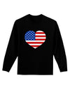 American Flag Heart Design Adult Long Sleeve Dark T-Shirt by TooLoud-TooLoud-Black-Small-Davson Sales