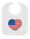 American Flag Heart Design Baby Bib by TooLoud