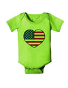 American Flag Heart Design Baby Romper Bodysuit by TooLoud-Baby Romper-TooLoud-Lime-Green-06-Months-Davson Sales