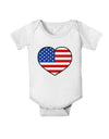 American Flag Heart Design Baby Romper Bodysuit by TooLoud-Baby Romper-TooLoud-White-06-Months-Davson Sales