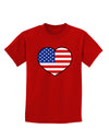 American Flag Heart Design Childrens Dark T-Shirt by TooLoud-Childrens T-Shirt-TooLoud-Red-X-Small-Davson Sales