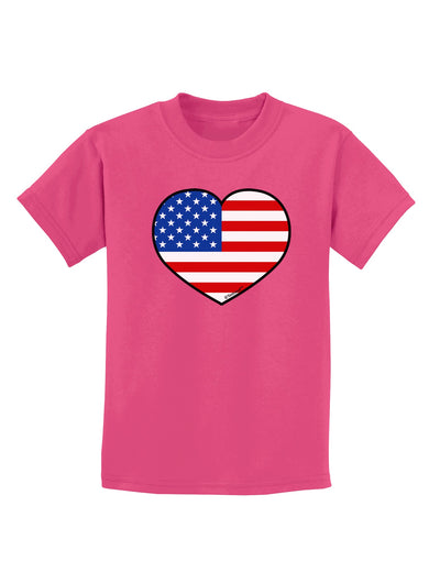 American Flag Heart Design Childrens Dark T-Shirt by TooLoud-Childrens T-Shirt-TooLoud-Sangria-X-Small-Davson Sales