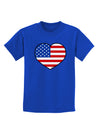 American Flag Heart Design Childrens Dark T-Shirt by TooLoud-Childrens T-Shirt-TooLoud-Royal-Blue-X-Small-Davson Sales