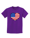 American Flag Heart Design Childrens Dark T-Shirt by TooLoud-Childrens T-Shirt-TooLoud-Purple-X-Small-Davson Sales