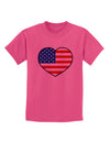 American Flag Heart Design Childrens T-Shirt by TooLoud-Childrens T-Shirt-TooLoud-Sangria-X-Small-Davson Sales