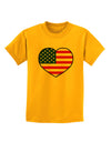American Flag Heart Design Childrens T-Shirt by TooLoud-Childrens T-Shirt-TooLoud-Gold-X-Small-Davson Sales