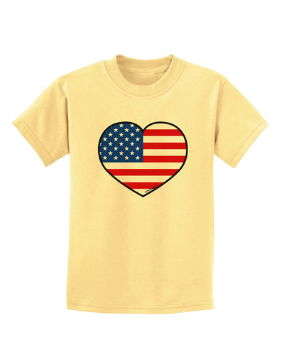 American Flag Heart Design Childrens T-Shirt by TooLoud-Childrens T-Shirt-TooLoud-Daffodil-Yellow-X-Small-Davson Sales