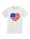 American Flag Heart Design Childrens T-Shirt by TooLoud-Childrens T-Shirt-TooLoud-White-X-Small-Davson Sales