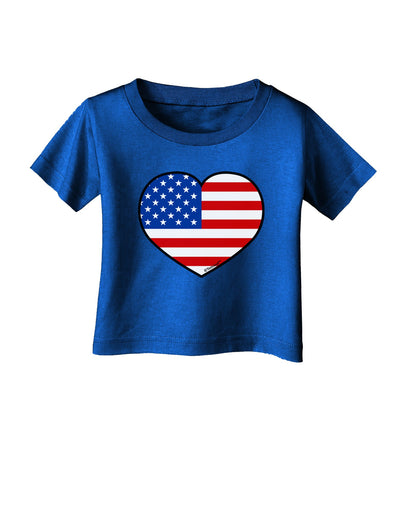 American Flag Heart Design Infant T-Shirt Dark by TooLoud-Infant T-Shirt-TooLoud-Royal-Blue-06-Months-Davson Sales