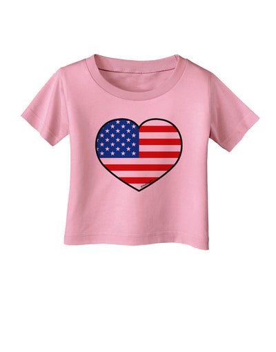 American Flag Heart Design Infant T-Shirt by TooLoud-Infant T-Shirt-TooLoud-Candy-Pink-06-Months-Davson Sales