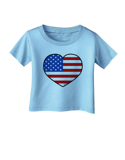 American Flag Heart Design Infant T-Shirt by TooLoud-Infant T-Shirt-TooLoud-Aquatic-Blue-06-Months-Davson Sales