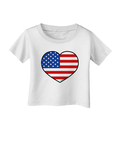 American Flag Heart Design Infant T-Shirt by TooLoud-Infant T-Shirt-TooLoud-White-06-Months-Davson Sales