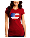 American Flag Heart Design Juniors Crew Dark T-Shirt by TooLoud-T-Shirts Juniors Tops-TooLoud-Red-Juniors Fitted Small-Davson Sales