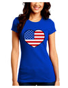 American Flag Heart Design Juniors Crew Dark T-Shirt by TooLoud-T-Shirts Juniors Tops-TooLoud-Royal-Blue-Juniors Fitted Small-Davson Sales