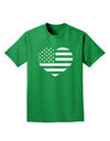 American Flag Heart Design - Stamp Style Adult Dark T-Shirt by TooLoud-Mens T-Shirt-TooLoud-Kelly-Green-Small-Davson Sales