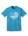 American Flag Heart Design - Stamp Style Adult Dark T-Shirt by TooLoud-Mens T-Shirt-TooLoud-Turquoise-Small-Davson Sales