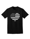 American Flag Heart Design - Stamp Style Adult Dark T-Shirt by TooLoud-Mens T-Shirt-TooLoud-Black-Small-Davson Sales