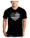 American Flag Heart Design - Stamp Style Adult Dark V-Neck T-Shirt by TooLoud-Mens V-Neck T-Shirt-TooLoud-Black-Small-Davson Sales