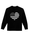 American Flag Heart Design - Stamp Style Adult Long Sleeve Dark T-Shirt by TooLoud-TooLoud-Black-Small-Davson Sales