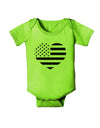 American Flag Heart Design - Stamp Style Baby Romper Bodysuit by TooLoud-Baby Romper-TooLoud-Lime-Green-06-Months-Davson Sales