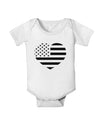 American Flag Heart Design - Stamp Style Baby Romper Bodysuit by TooLoud-Baby Romper-TooLoud-White-06-Months-Davson Sales