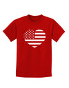 American Flag Heart Design - Stamp Style Childrens Dark T-Shirt by TooLoud-Childrens T-Shirt-TooLoud-Red-X-Small-Davson Sales